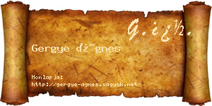 Gergye Ágnes névjegykártya